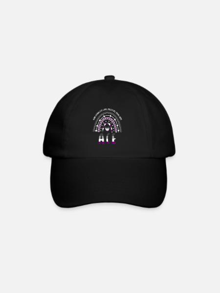 Asexueller Spruch Ace Pride Ace Regenbogen - Baseballkappe - Schwarz/Schwarz