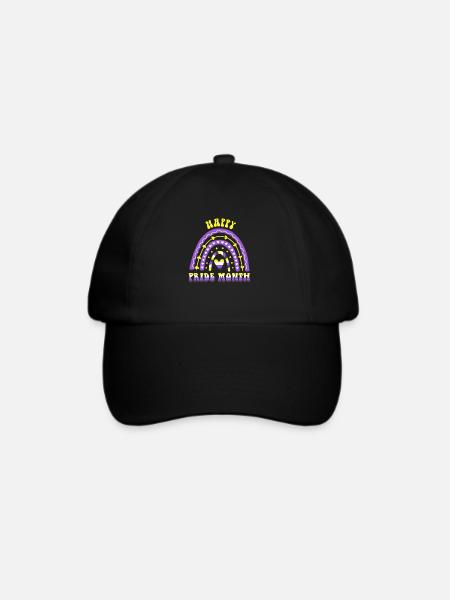 Happy Pride Month Nonbinary Regenbogen - Baseballkappe - Schwarz/Schwarz