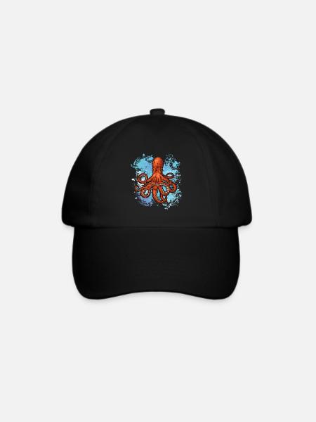 Oktopus ist mein Lieblingstier - Baseballkappe - Schwarz/Schwarz