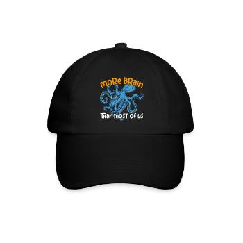 Intelligenter Oktopus - Baseballkappe - Schwarz/Schwarz - Vorne