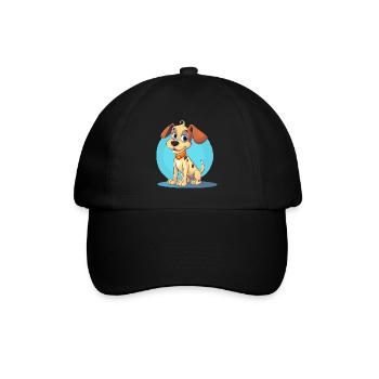 Niedliches Hundedesign für Hundebesitzer - Baseballkappe - Schwarz/Schwarz - Vorne