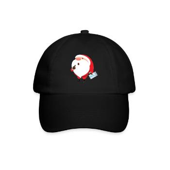 Cute Santa - Baseballkappe - Schwarz/Schwarz - Vorne