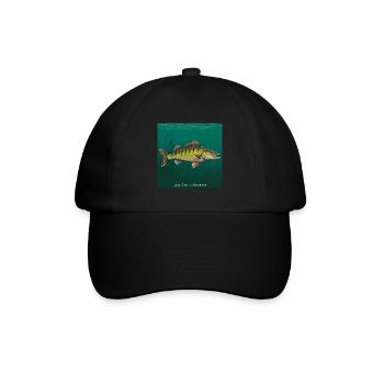 Zander Angeln Fischen Raubfisch - Baseballkappe - Schwarz/Schwarz - Vorne
