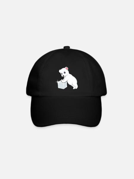 Eisbär auf dem Eiswürfel - Baseballkappe - Schwarz/Schwarz