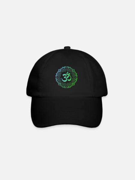 Yoga, Om-Mandala - Baseballkappe - Schwarz/Schwarz