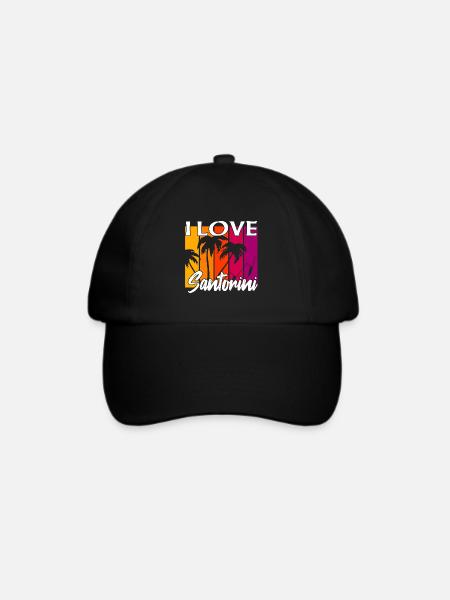 ich liebe santorini - Baseballkappe - Schwarz/Schwarz