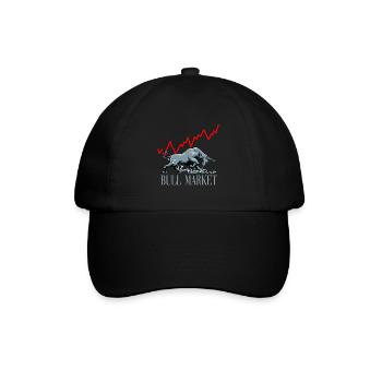 Bullen Markt Aktien Investieren Reichtum - Baseballkappe - Schwarz/Schwarz - Vorne