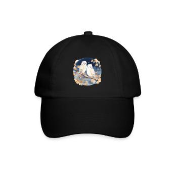 Schleiereule Eulen für einen Eulen Fan - Baseballkappe - Schwarz/Schwarz - Vorne