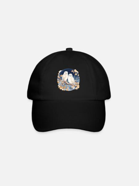 Schleiereule Eulen für einen Eulen Fan - Baseballkappe - Schwarz/Schwarz