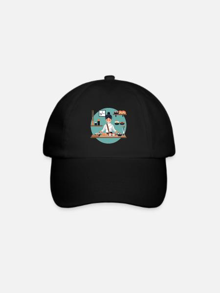 Sushi Mädchen - Baseballkappe - Schwarz/Schwarz