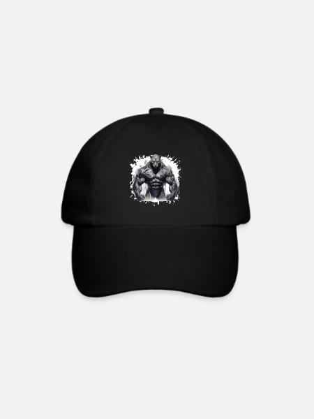 Leopard Muskeln - Baseballkappe - Schwarz/Schwarz