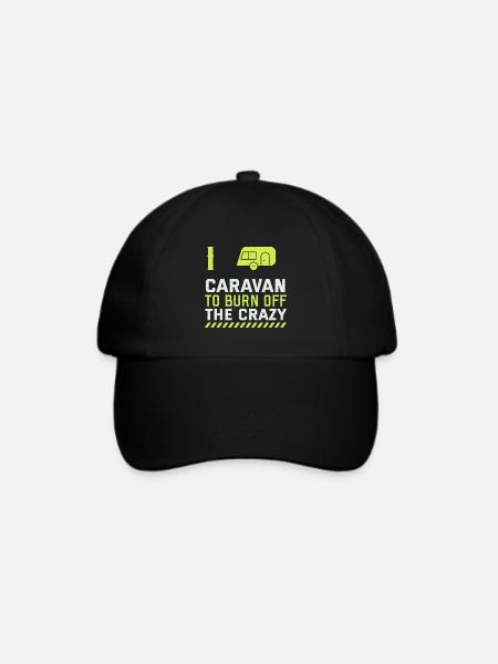 Ich bin im Wohnwagen um den Verrückten zu entgehen - Baseballkappe - Schwarz/Schwarz
