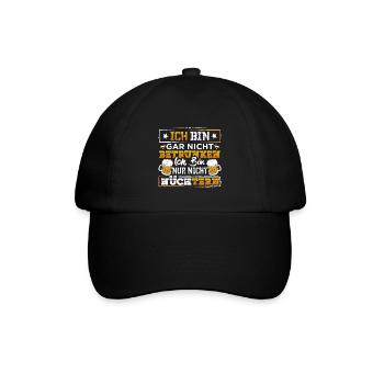 Ich bin gar nicht Betrunken - Baseballkappe - Schwarz/Schwarz - Vorne