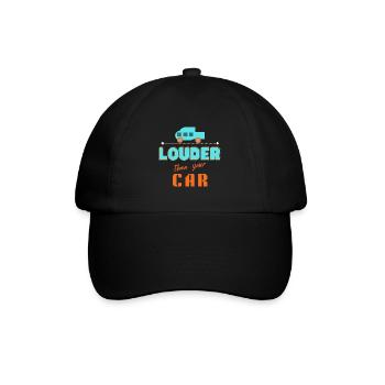 lauter als Ihr Auto - Baseballkappe - Schwarz/Schwarz - Vorne