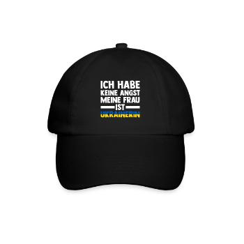 Ich habe keine Angst meine Frau ist Ukrainerin - Baseballkappe - Schwarz/Schwarz - Vorne