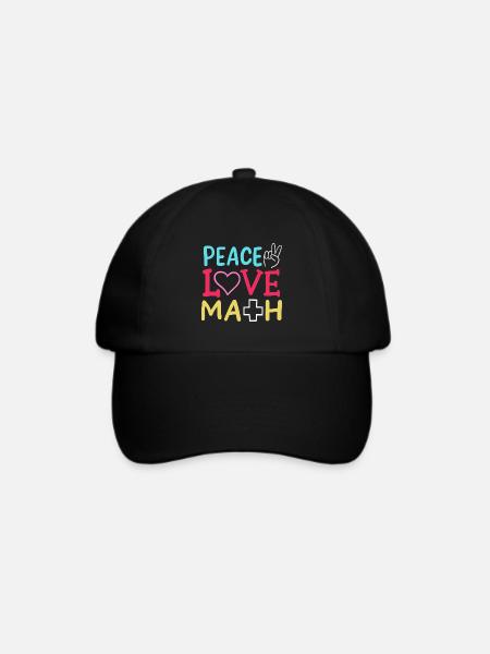 Frieden Liebe Mathematik - Baseballkappe - Schwarz/Schwarz