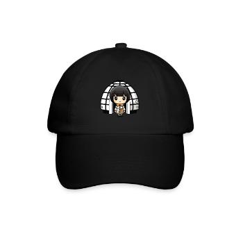 Winter Eskimo Iglu Comic - Baseballkappe - Schwarz/Schwarz - Vorne