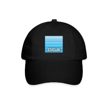 Evelin als Frauenname - Baseballkappe - Schwarz/Schwarz - Vorne