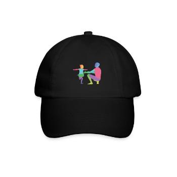 Vater und Tochter - Baseballkappe - Schwarz/Schwarz - Vorne
