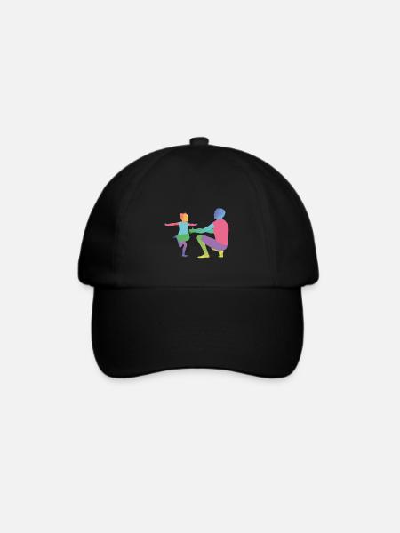 Vater und Tochter - Baseballkappe - Schwarz/Schwarz