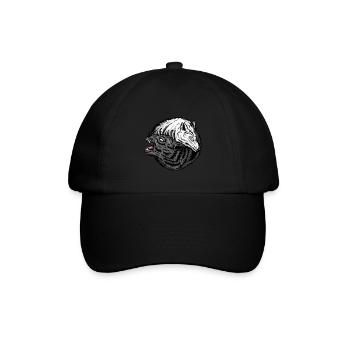 Ying-Yang-Wolf - Baseballkappe - Schwarz/Schwarz - Vorne