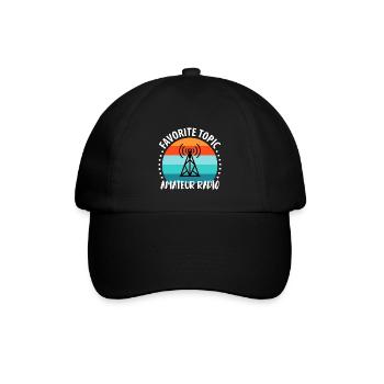 Amateurfunk Funker Funkgerät Funkamateur Vintage - Baseballkappe - Schwarz/Schwarz - Vorne