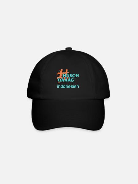 indonesien - Baseballkappe - Schwarz/Schwarz