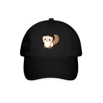 Frettchen - Baseballkappe - Schwarz/Schwarz - Vorne