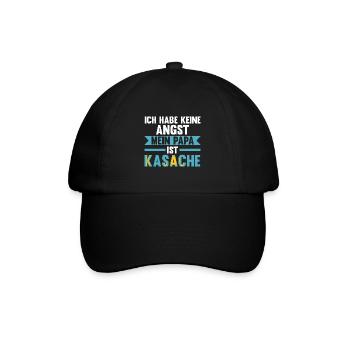 Ich habe keine Angst mein Papa ist Kasache - Baseballkappe - Schwarz/Schwarz - Vorne