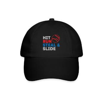 hit run baseball - Baseballkappe - Schwarz/Schwarz - Vorne