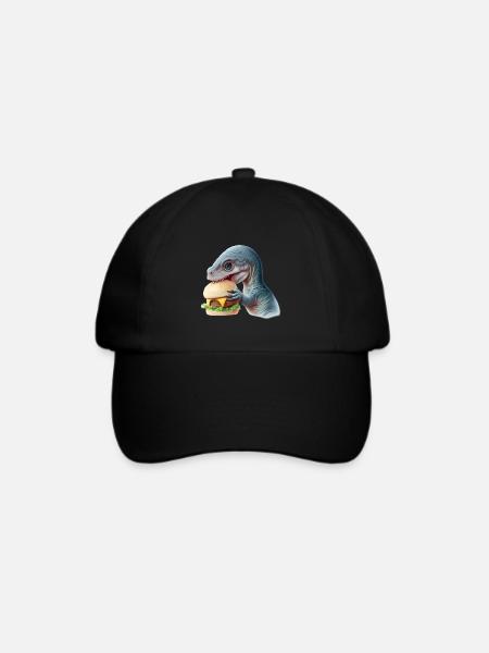 Cheeseburger Dinosauerier - Baseballkappe - Schwarz/Schwarz