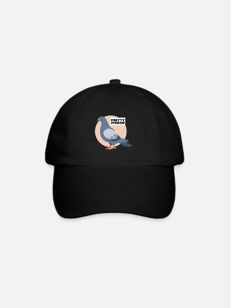 Hübsche Taube Niedliches Design für Taubenfans - Baseballkappe - Schwarz/Schwarz