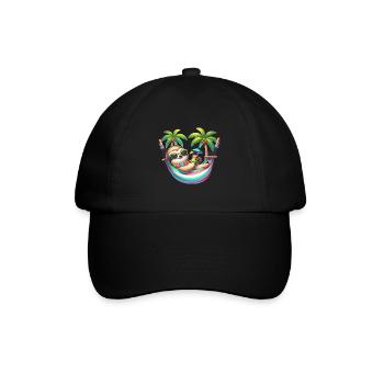 Urlaub Glückseligkeit Faultier Faul für einen - Baseballkappe - Schwarz/Schwarz - Vorne