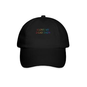 Ich liebe meine 2 schwulen Väter - Baseballkappe - Schwarz/Schwarz - Vorne