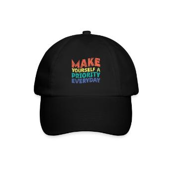 Make Yourself A Priority Everyday 3 - Baseballkappe - Schwarz/Schwarz - Vorne