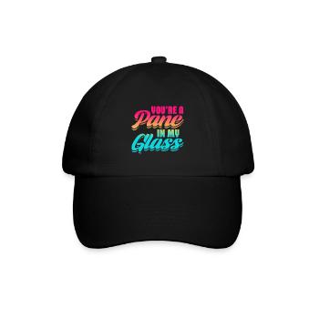 Youre A Pane In My Glass Stained Glass Artist - Baseballkappe - Schwarz/Schwarz - Vorne