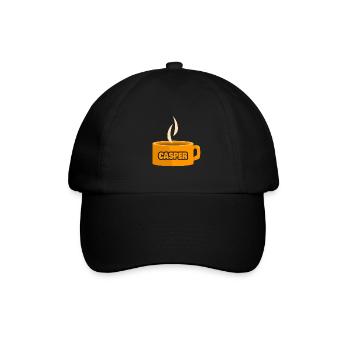 Casper als Teetasse - Baseballkappe - Schwarz/Schwarz - Vorne