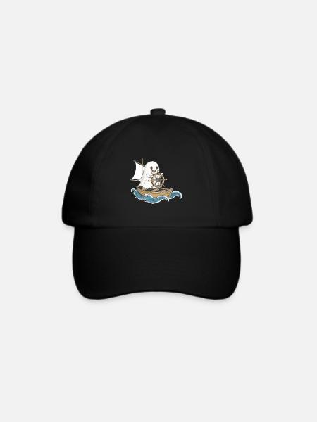 Geist Segler Halloween - Baseballkappe - Schwarz/Schwarz