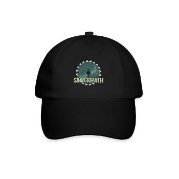 Sawciopath Funny Woodworker Joiner Carpenter - Baseballkappe - Schwarz/Schwarz - Vorne