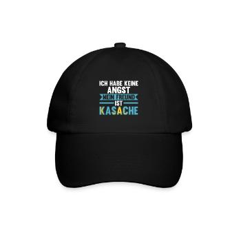 Ich habe keine Angst mein Freund ist Kasache - Baseballkappe - Schwarz/Schwarz - Vorne