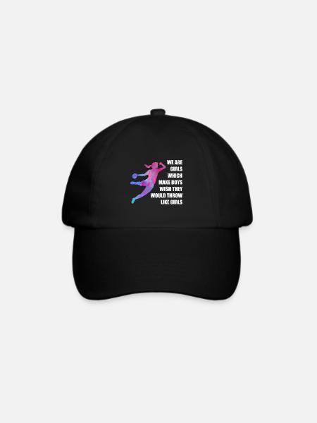 Frauen und Mädchen Handball Geschenkidee - Baseballkappe - Schwarz/Schwarz