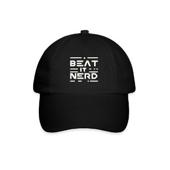 Beat it Nerd 16 - Baseballkappe - Schwarz/Schwarz - Vorne