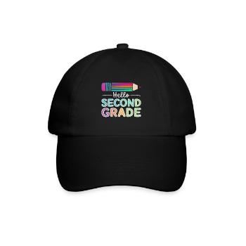 Hello Second Grade - Baseballkappe - Schwarz/Schwarz - Vorne