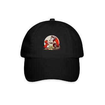 Rotkäppchen Märchen Wolf Niedlich Märchenfigur - Baseballkappe - Schwarz/Schwarz - Vorne