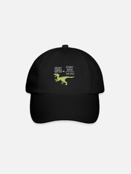Velociraptor - Physik - Baseballkappe - Schwarz/Schwarz