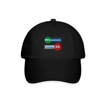1% Abstimmung 99% Kontrollen - Baseballkappe - Schwarz/Schwarz - Vorne