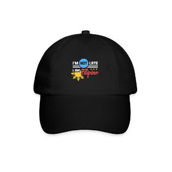 Ich bin Filipino Witz für philippinische - Baseballkappe - Schwarz/Schwarz - Vorne