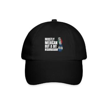 Albanien Messy Bun Albanien Messy Bun Geschenk - Baseballkappe - Schwarz/Schwarz - Vorne