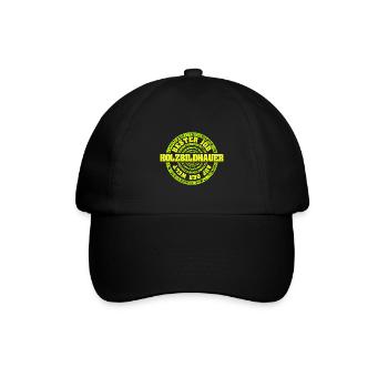 Geschenk für Holzbildhauer - Baseballkappe - Schwarz/Schwarz - Vorne