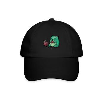 Frosch Stricken Handarbeit - Baseballkappe - Schwarz/Schwarz - Vorne